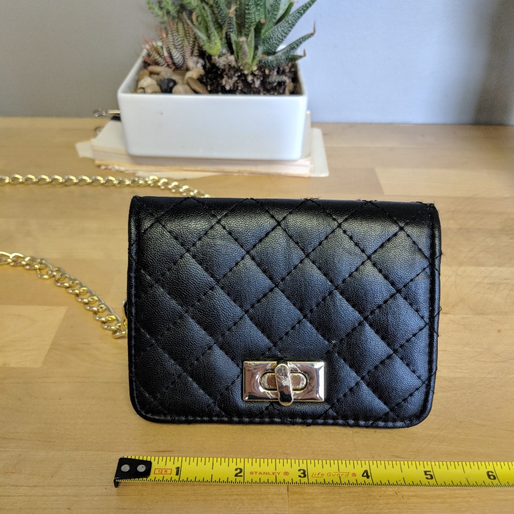 Small quilted vegan leather bag